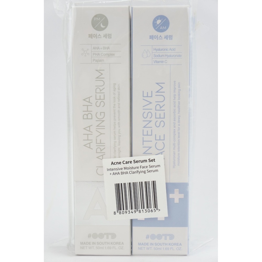 New Combo Pack OOTD AHA BHA Clarifying Serum + Intensive Face Serum 50ml Each